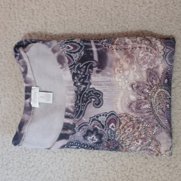 Chico's Paisley Print 3/4 Sleeve Top - Picture 14 of 14